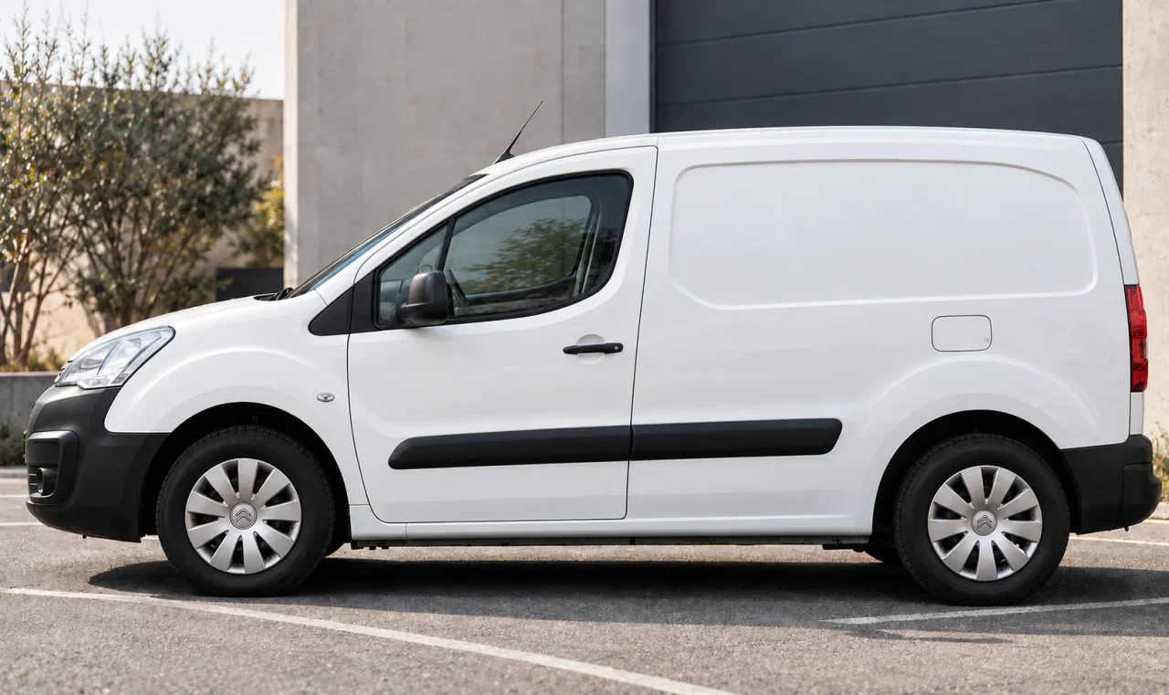 Citroën Berlingo blanc avant son habillage graphique.