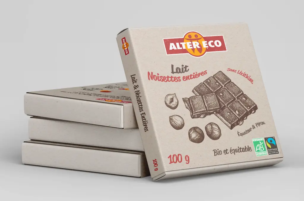 Packaging de tablette de chocolat Alter Eco