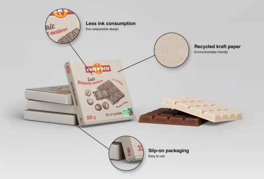 Packaging de tablette de chocolat Alter Eco