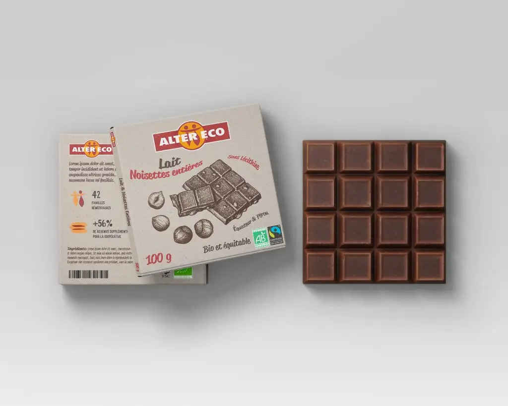 Packaging de tablette de chocolat Alter Eco