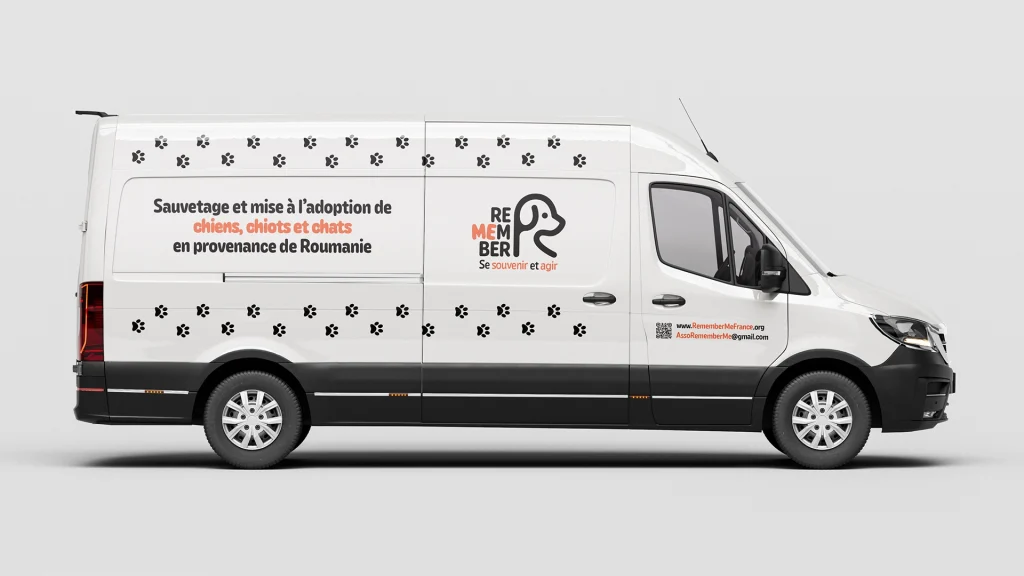 Covering du véhicule de l'association Remember Me - Sauvetage et adoption de chien roumains