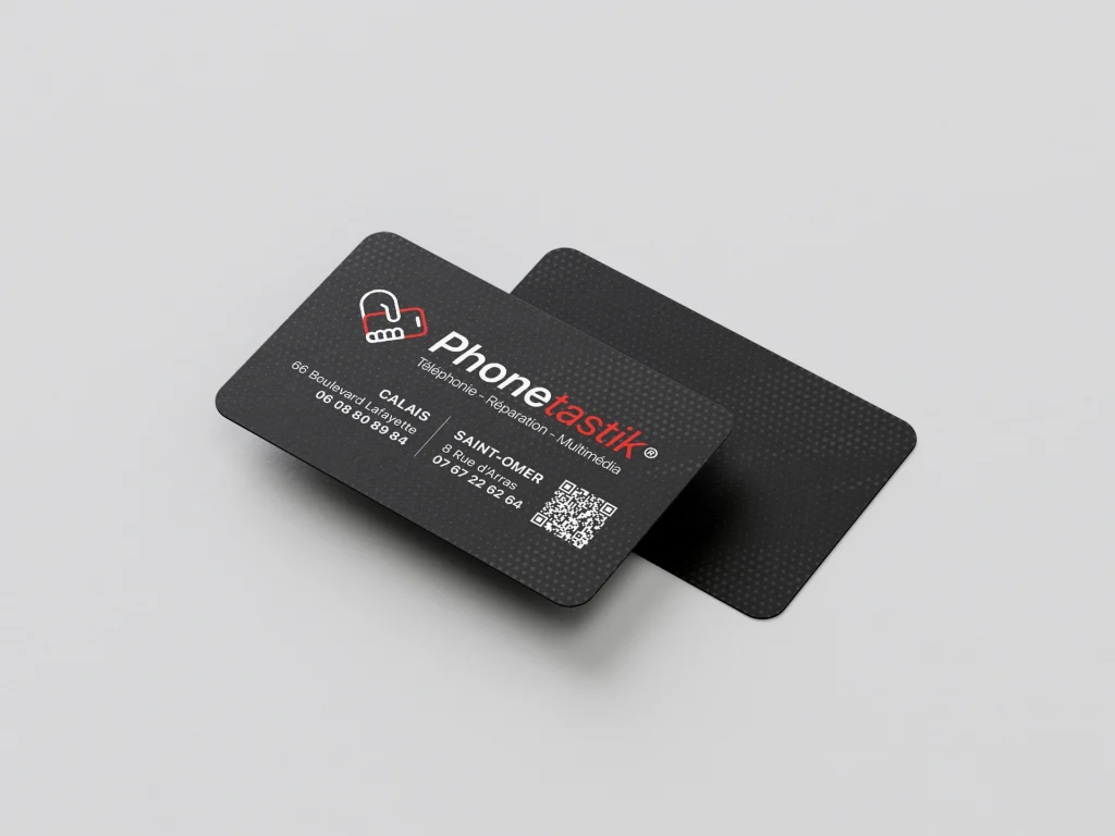 Cartes de visite de la boutique de vente et réparation de téléphones Phonetastik