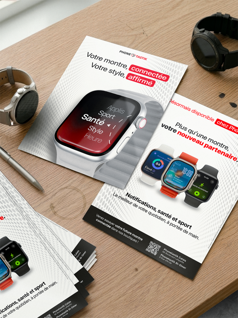 Flyer de campagne publicitaire pour montres connectées